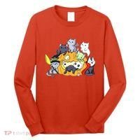 Halloween Cats Anime Cat Kawaii Neko Pumpkin Cat Lover Halloween Long Sleeve Shirt thumb 0