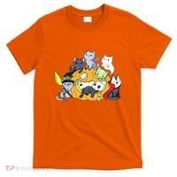 Halloween Cats Anime Cat Kawaii Neko Pumpkin Cat Lover Halloween T-Shirt thumb 0