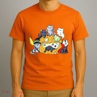 Halloween Cats Anime Cat Kawaii Neko Pumpkin Cat Lover Halloween T-Shirt thumb 3