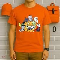 Halloween Cats Anime Cat Kawaii Neko Pumpkin Cat Lover Halloween T-Shirt thumb 6