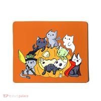Halloween Cats Anime Cat Kawaii Neko Pumpkin Cat Lover Halloween Mousepad thumb 0