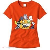 Halloween Cats Anime Cat Kawaii Neko Pumpkin Cat Lover Halloween Women's T-Shirt thumb 0