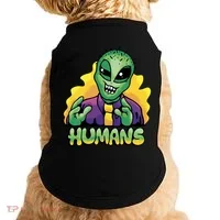 Humans Crazy Alien Funny Doggie Tank thumb 0