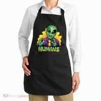 Humans Crazy Alien Funny Apron thumb 2