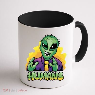 Humans Crazy Alien Funny Coffee Mug back