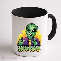 Humans Crazy Alien Funny Coffee Mug thumb 1