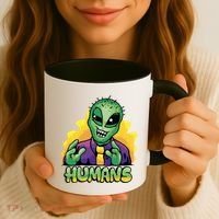 Humans Crazy Alien Funny Coffee Mug thumb 3