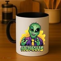 Humans Crazy Alien Funny Coffee Mug thumb 4