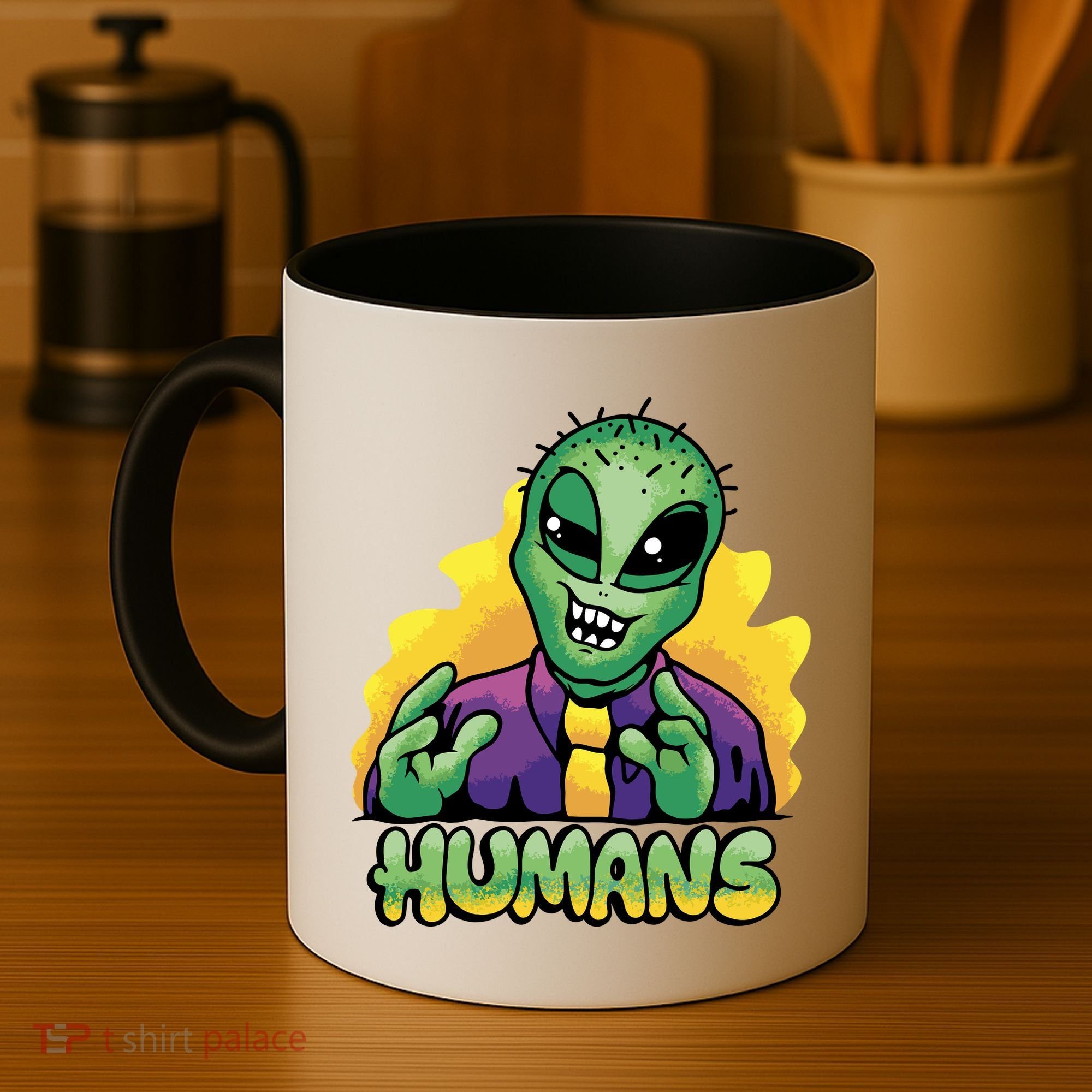 Humans Crazy Alien Funny Coffee Mug