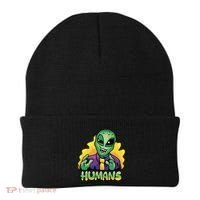 Humans Crazy Alien Funny Beanie thumb 0
