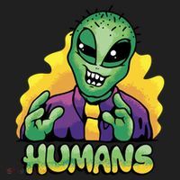 Humans Crazy Alien Funny Beanie thumb 2