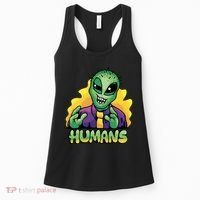 Humans Crazy Alien Funny Women's Tank Top thumb 0