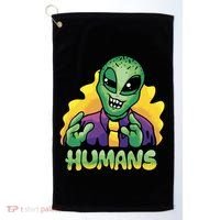 Humans Crazy Alien Funny Golf Towel thumb 0