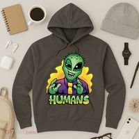 Humans Crazy Alien Funny Hoodie thumb 3