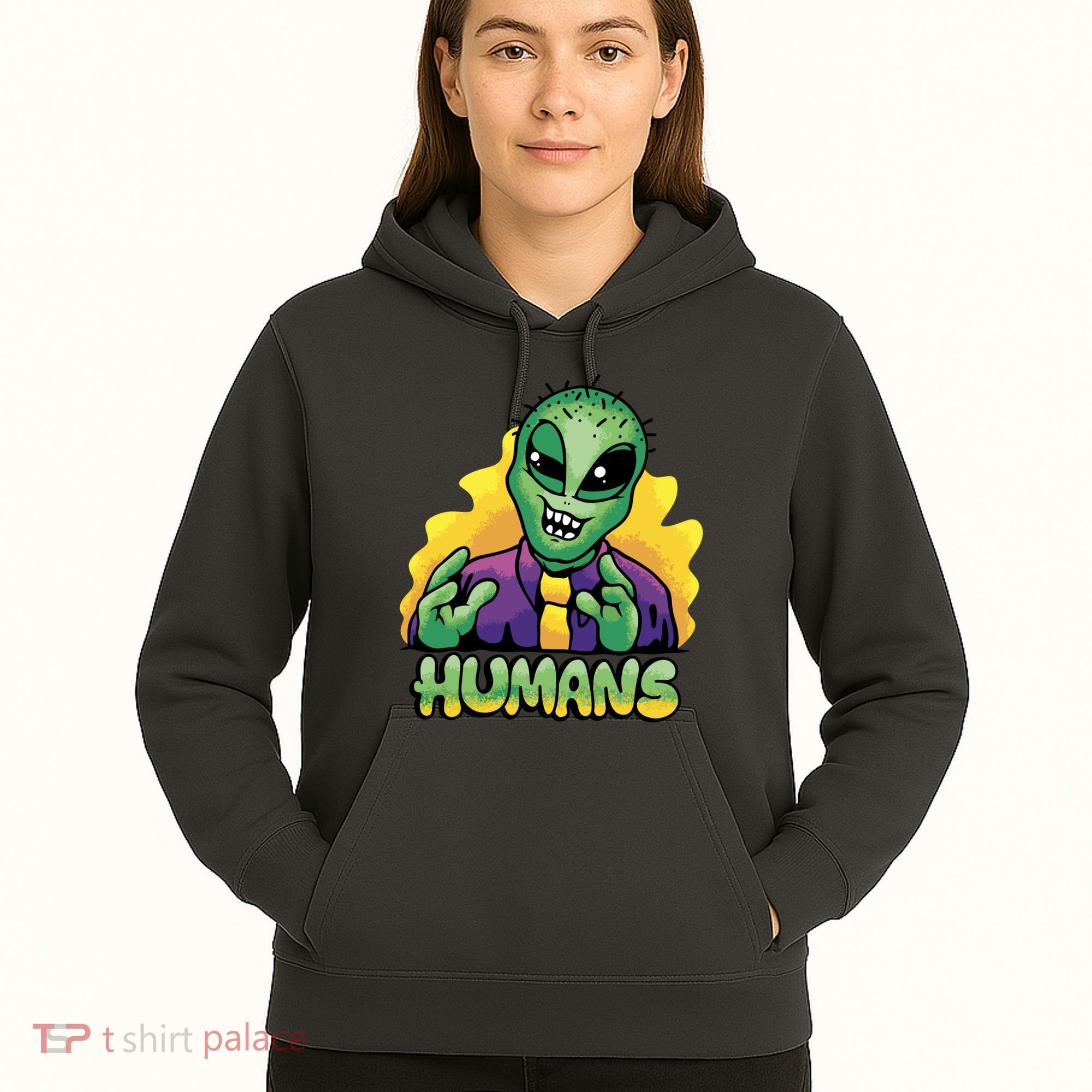 Humans Crazy Alien Funny Hoodie