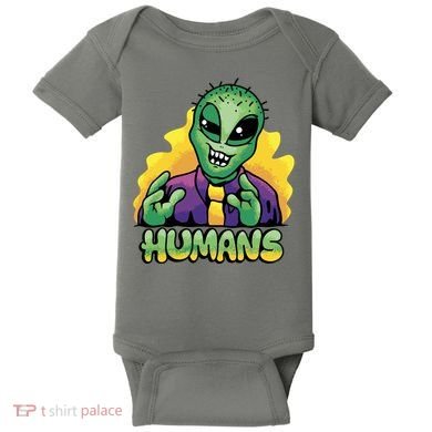 Humans Crazy Alien Funny Baby Bodysuit