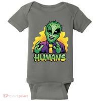 Humans Crazy Alien Funny Baby Bodysuit thumb 0