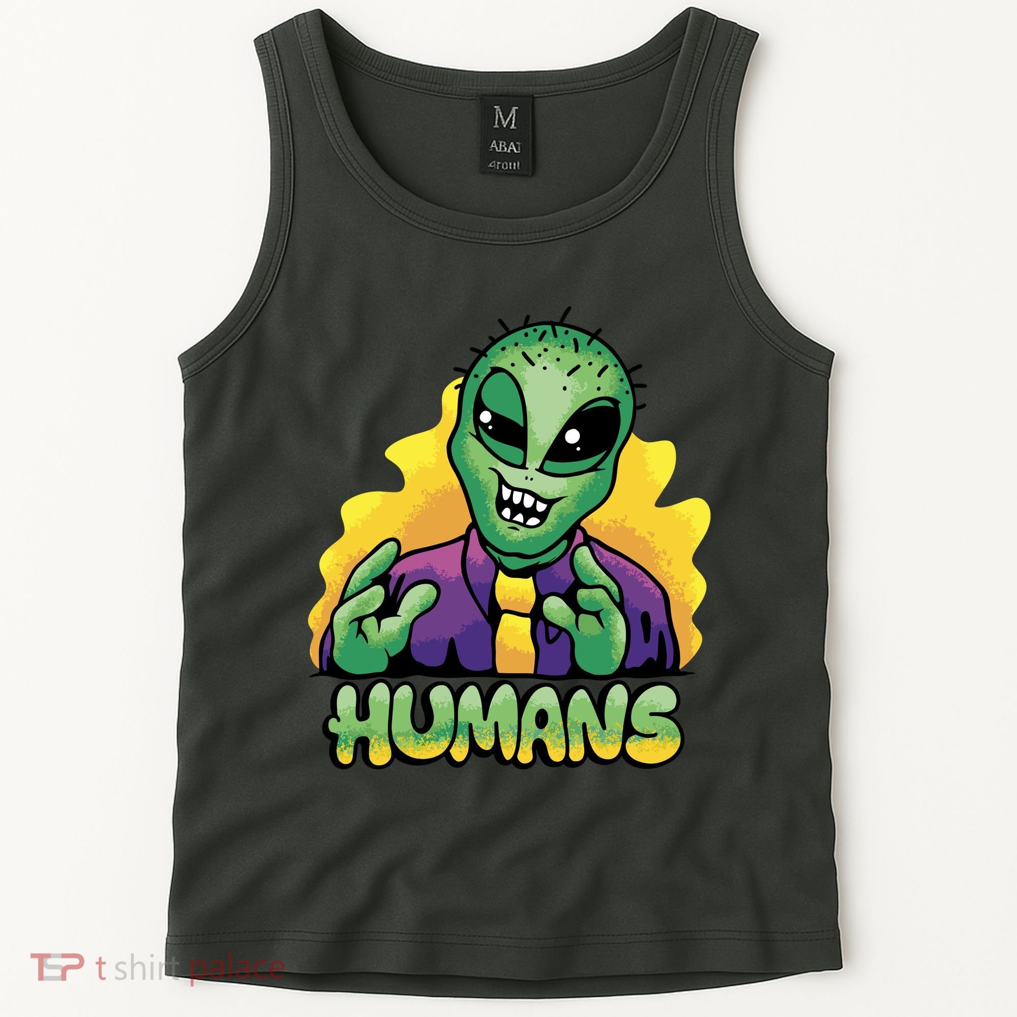 Humans Crazy Alien Funny Tank Top