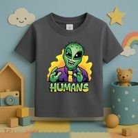 Humans Crazy Alien Funny Toddler T-Shirt thumb 3