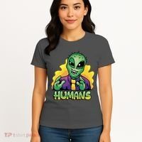 Humans Crazy Alien Funny Women's T-Shirt thumb 4