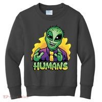 Humans Crazy Alien Funny Kids Sweatshirt thumb 0