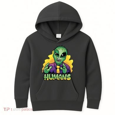Humans Crazy Alien Funny Kids Hoodie