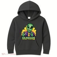 Humans Crazy Alien Funny Kids Hoodie thumb 0