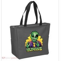 Humans Crazy Alien Funny Tote Bag thumb 2