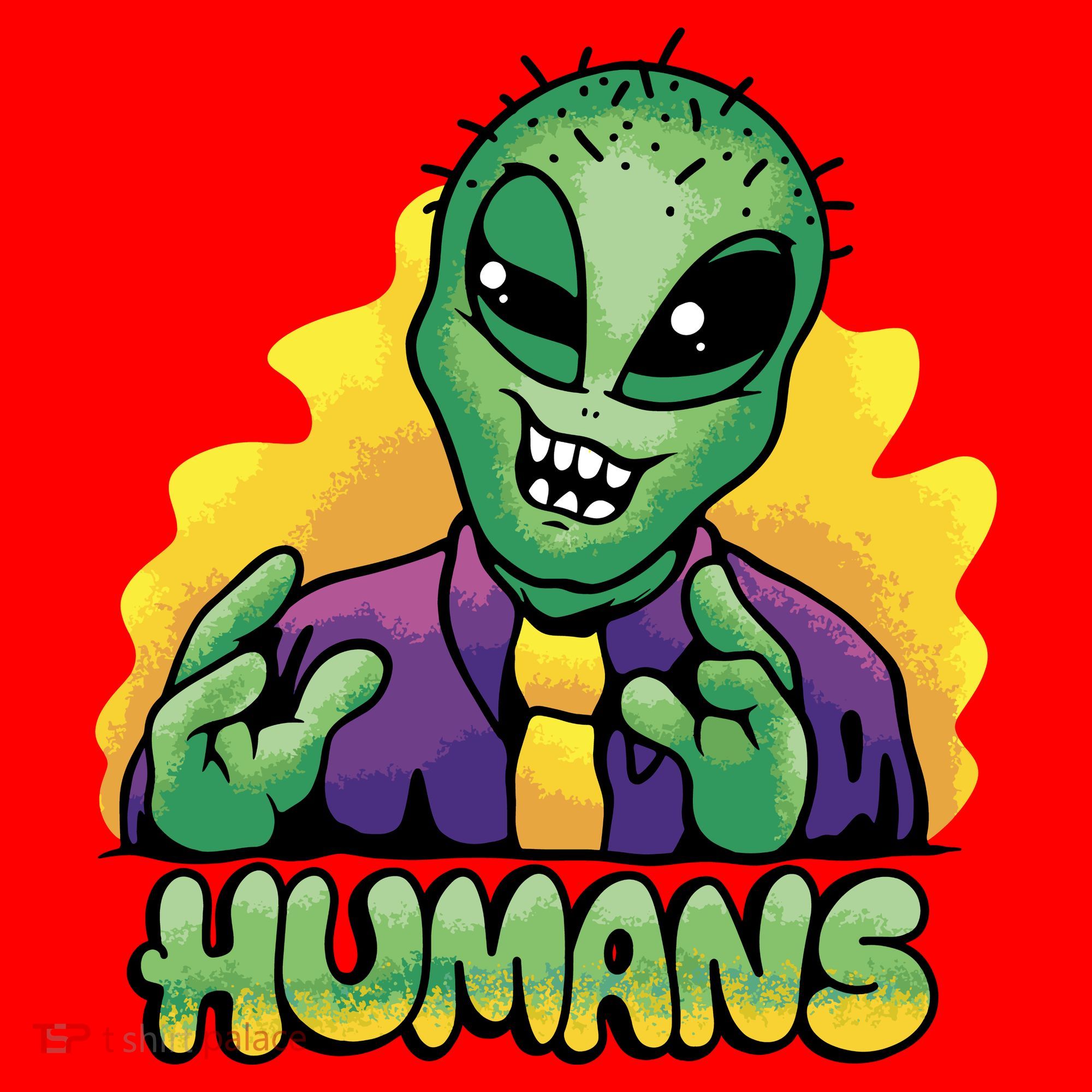 Humans Crazy Alien Funny Santa Hat