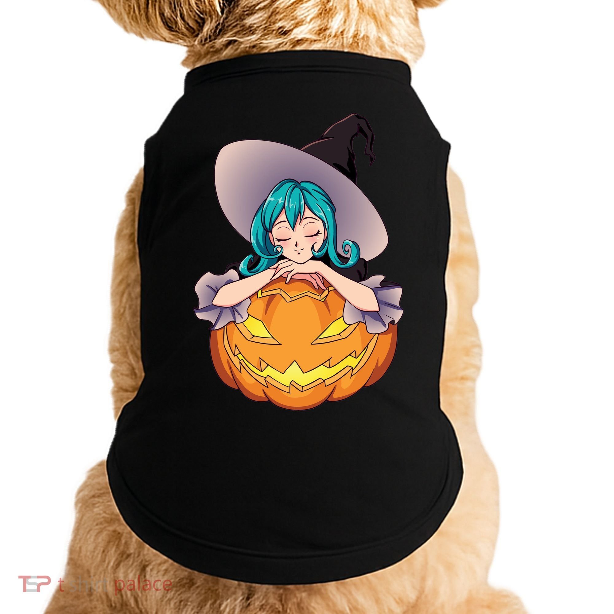 Halloween Cute Anime Witch Pumpkin Doggie Tank