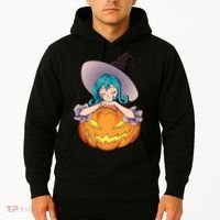 Halloween Cute Anime Witch Pumpkin Hoodie thumb 2