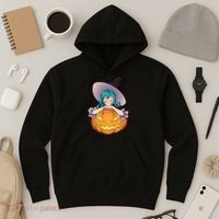 Halloween Cute Anime Witch Pumpkin Hoodie thumb 3
