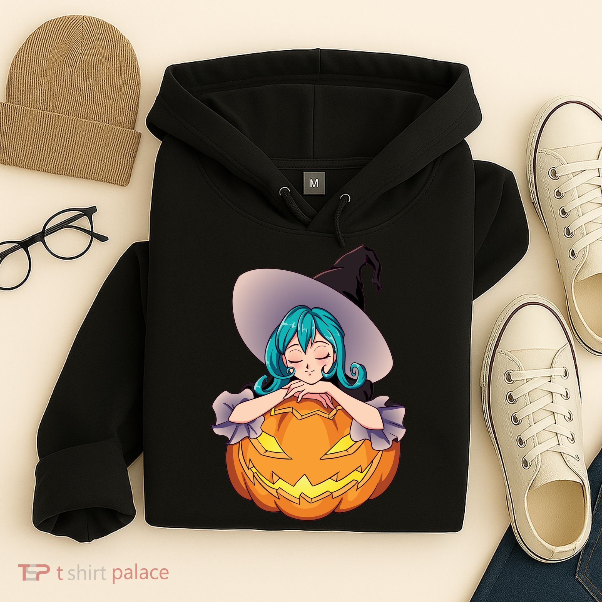 Halloween Cute Anime Witch Pumpkin Hoodie