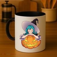 Halloween Cute Anime Witch Pumpkin Coffee Mug thumb 4