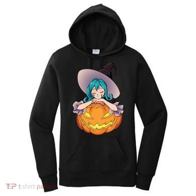 Halloween Cute Anime Witch Pumpkin Women's Hoodie