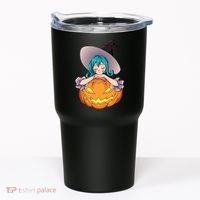 Halloween Cute Anime Witch Pumpkin Tumbler thumb 0