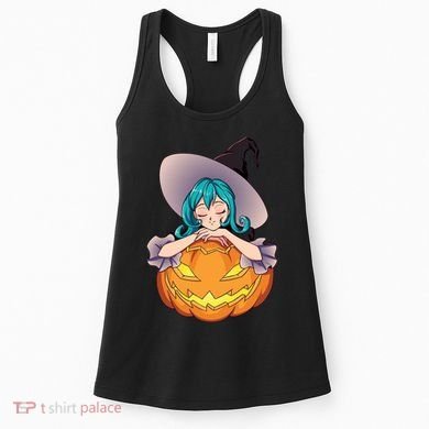 Halloween Cute Anime Witch Pumpkin Women's Tank Top