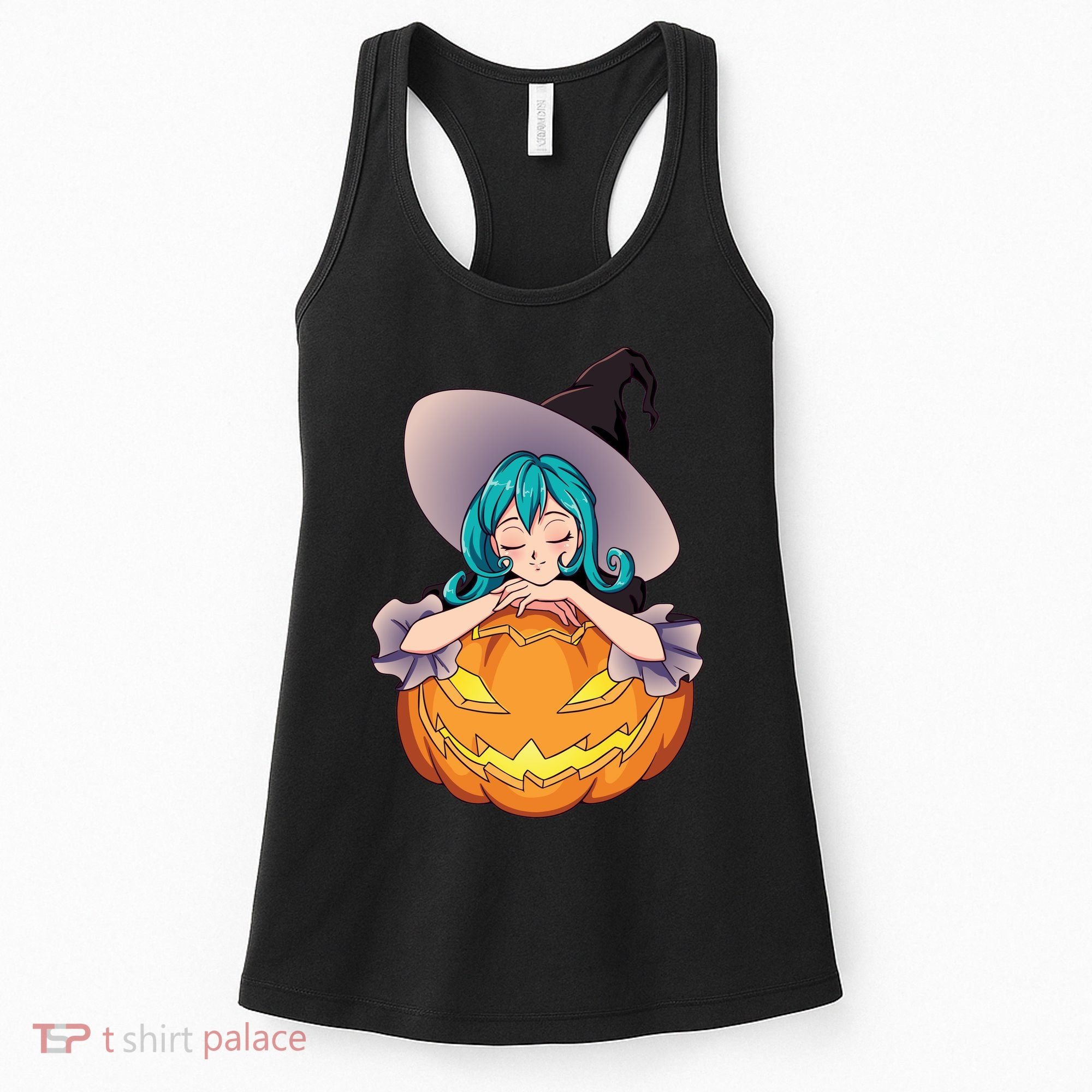 Halloween Cute Anime Witch Pumpkin Women's Tank Top