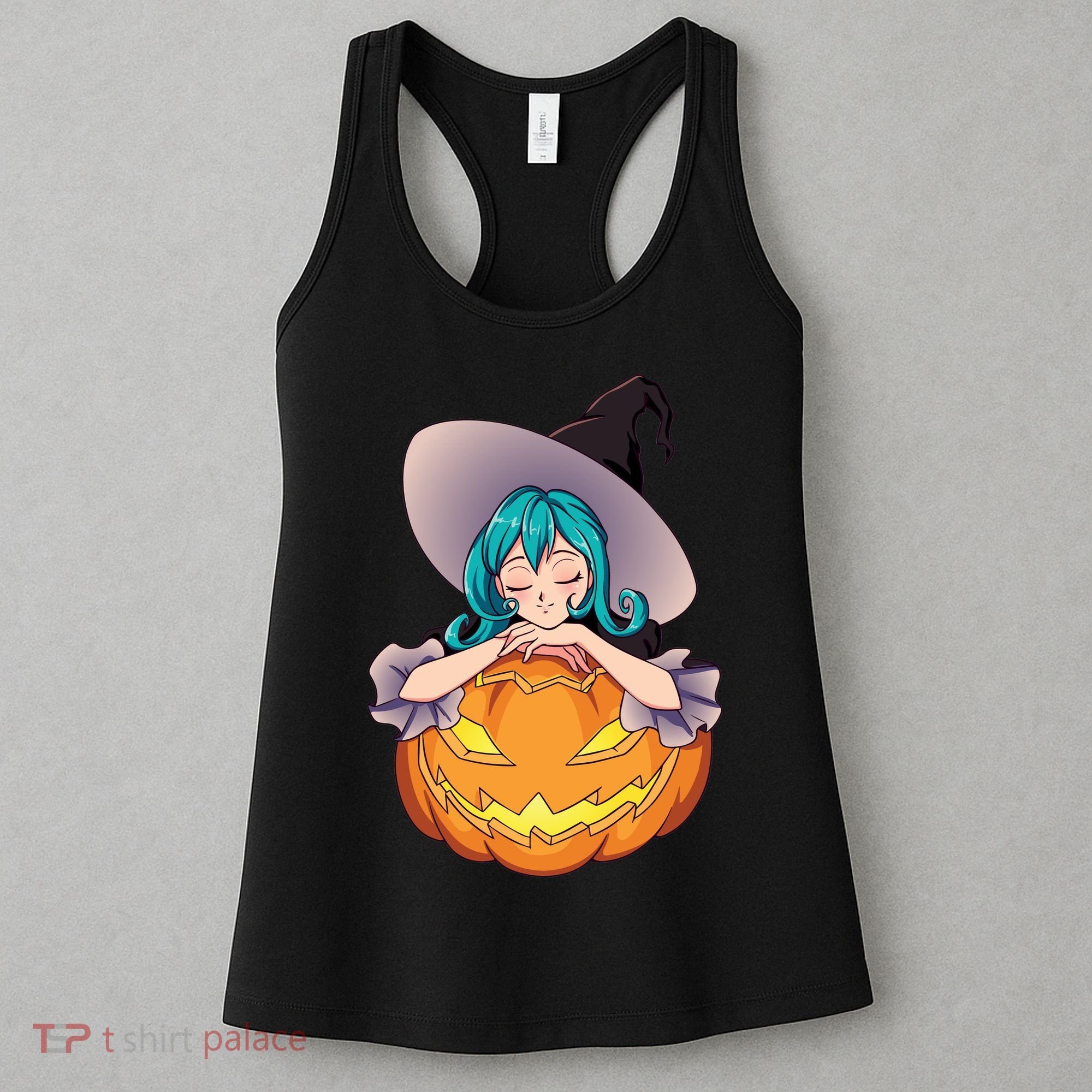 Halloween Cute Anime Witch Pumpkin Women's Tank Top