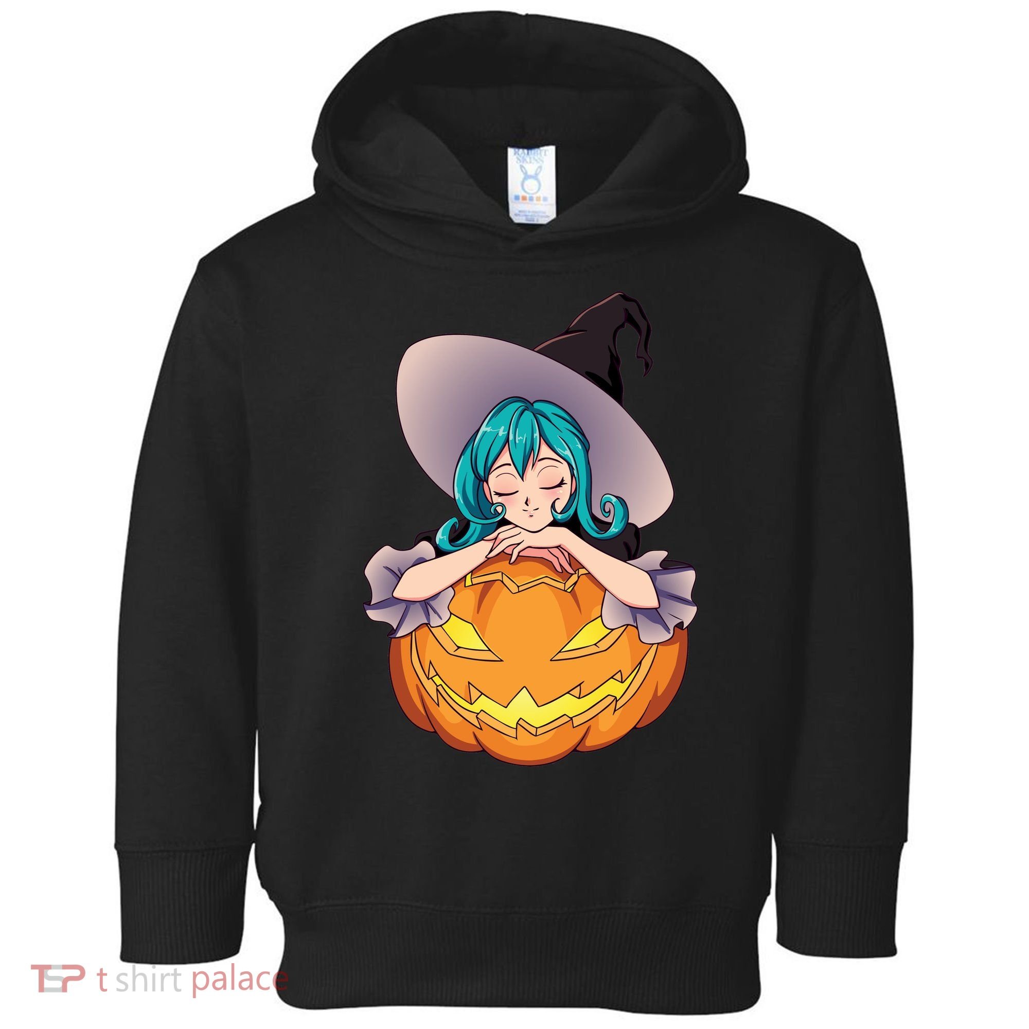 Halloween Cute Anime Witch Pumpkin Toddler Hoodie