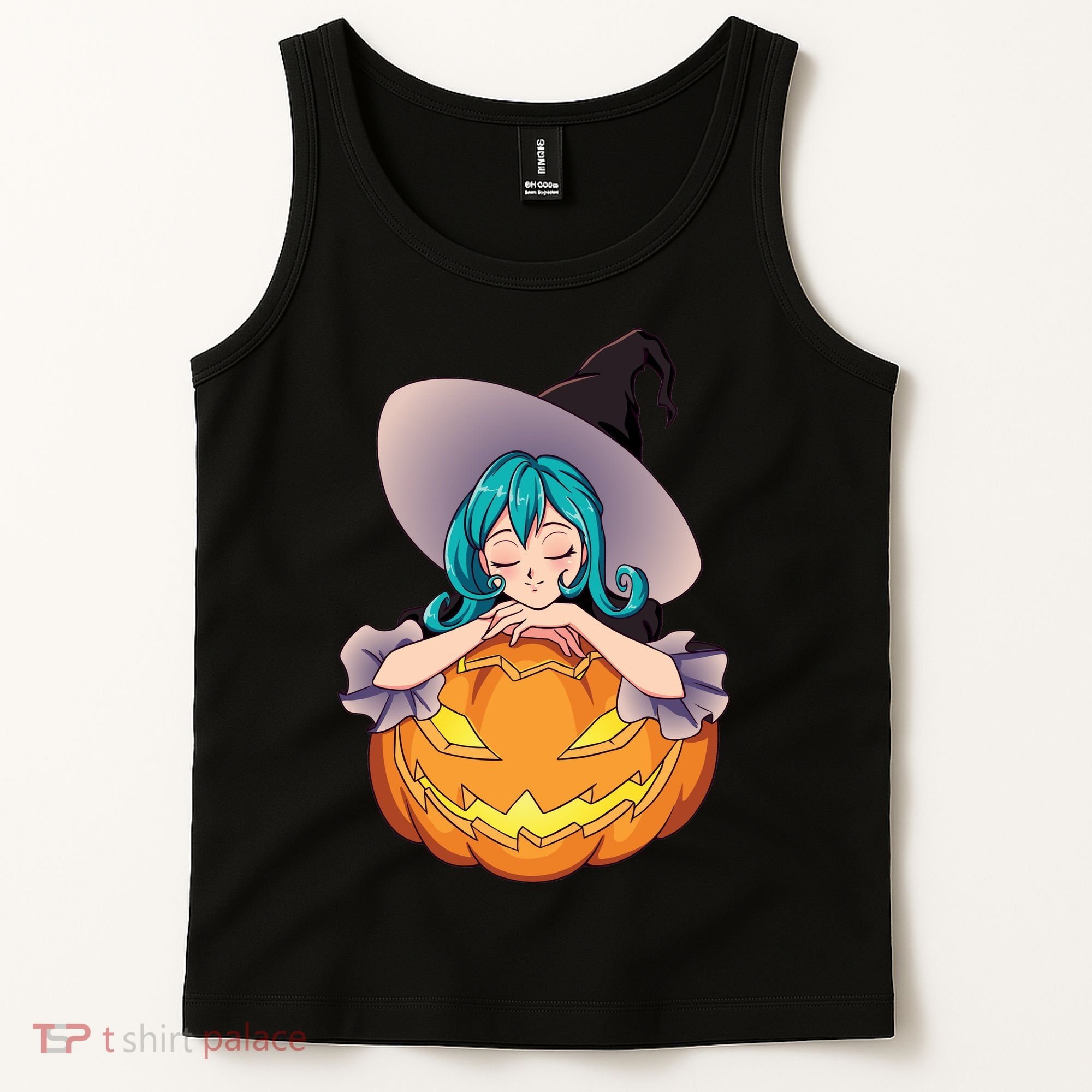 Halloween Cute Anime Witch Pumpkin Tank Top