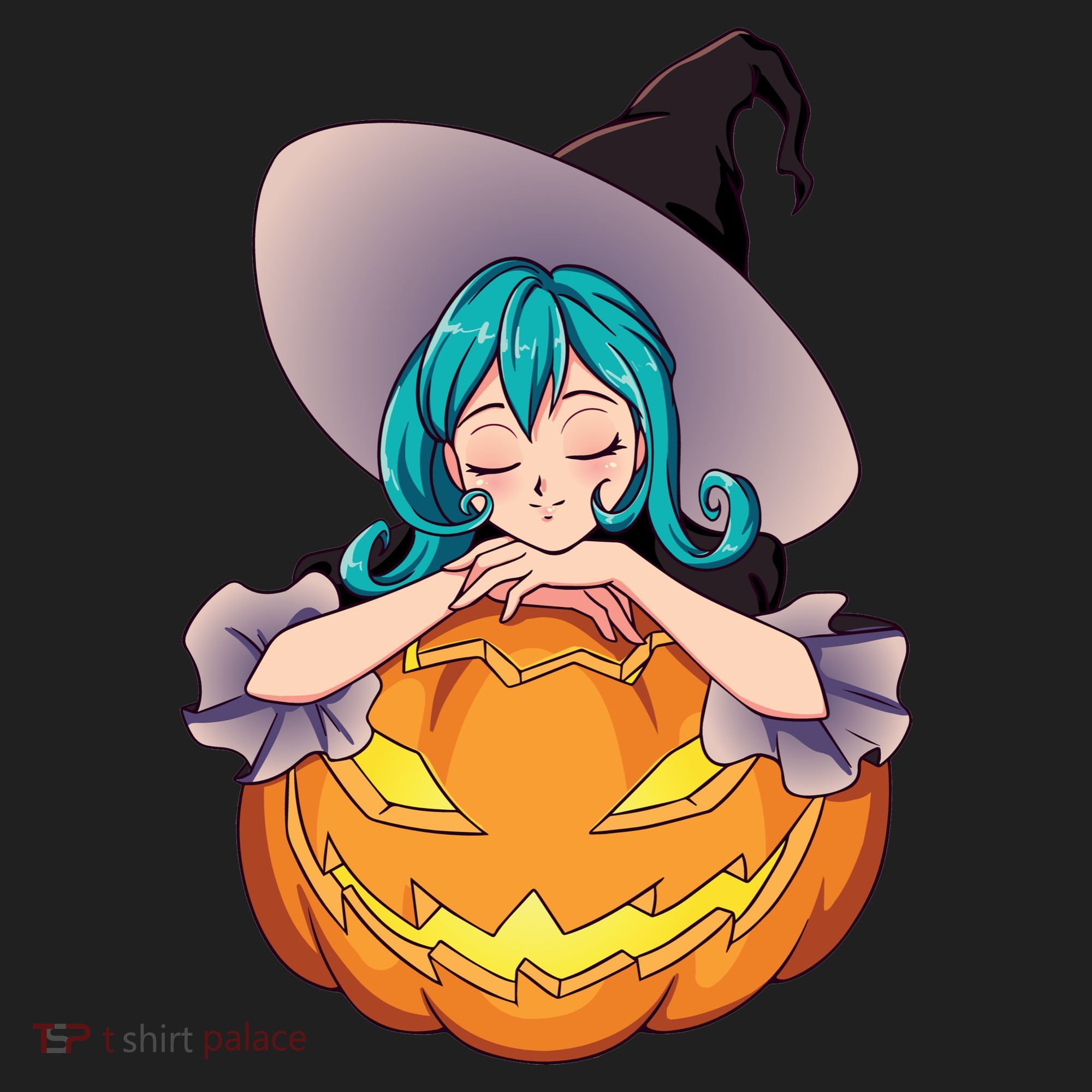 Halloween Cute Anime Witch Pumpkin Golf Towel