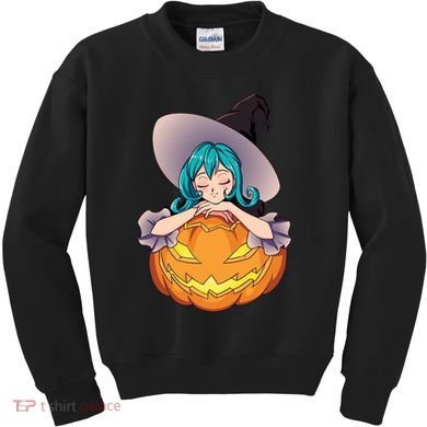 Halloween Cute Anime Witch Pumpkin Kids Sweatshirt