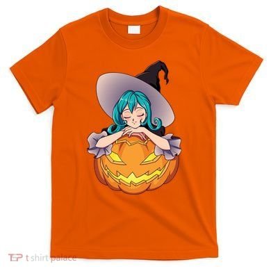 Halloween Cute Anime Witch Pumpkin T-Shirt