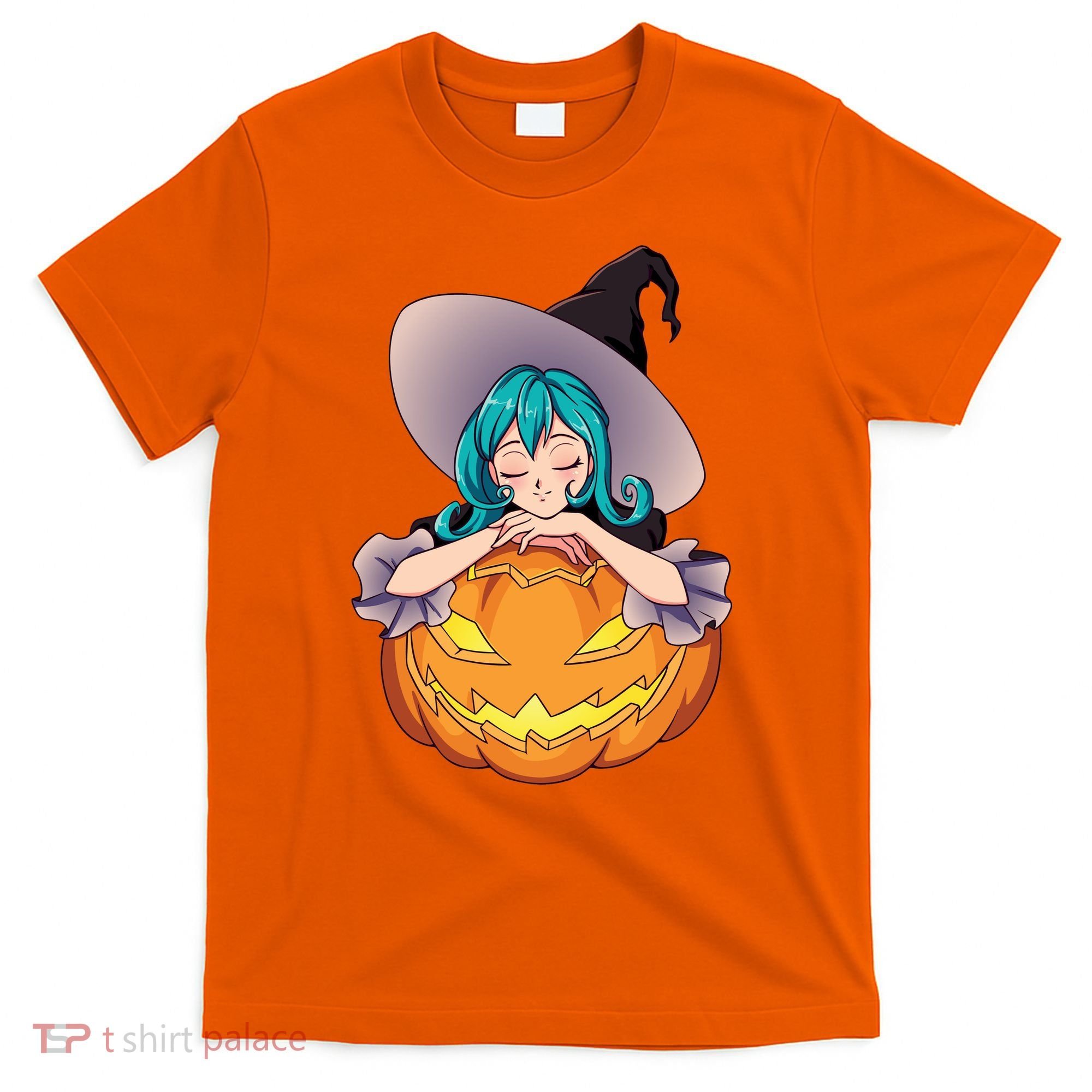 Halloween Cute Anime Witch Pumpkin T-Shirt