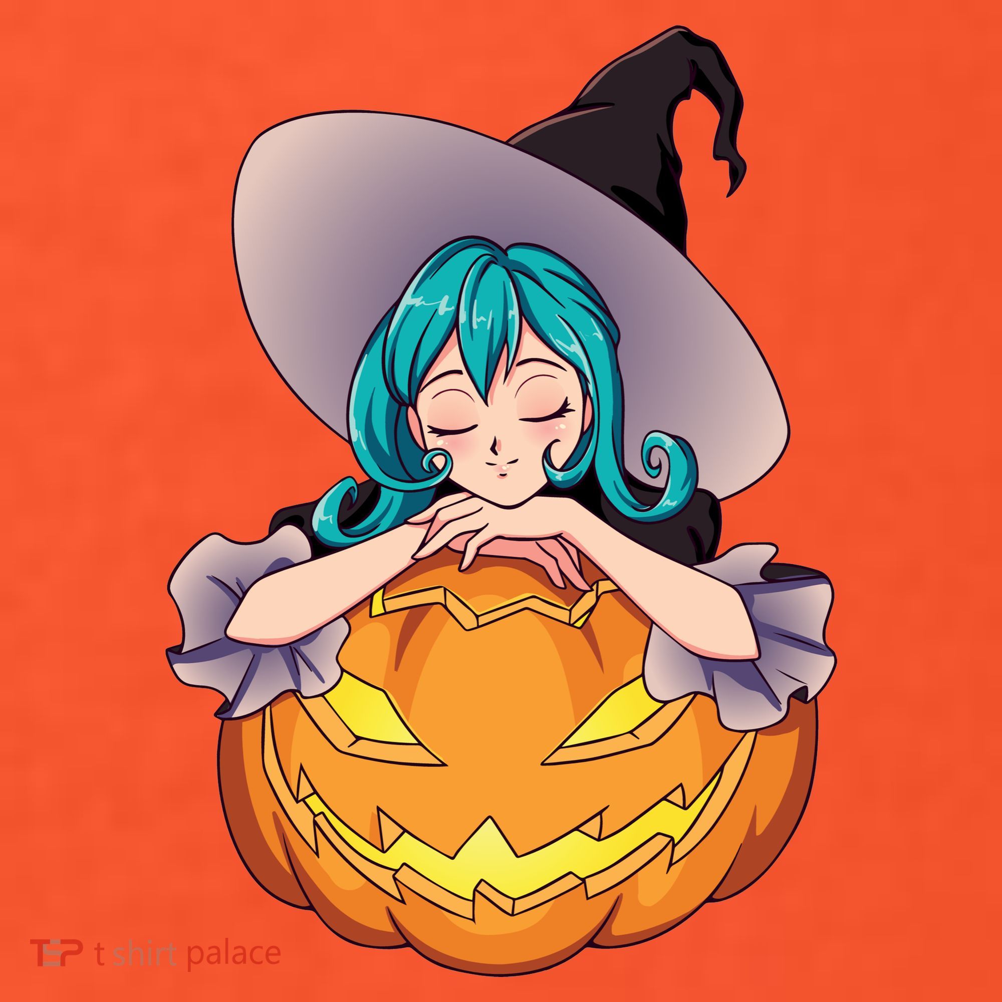 Halloween Cute Anime Witch Pumpkin Coaster