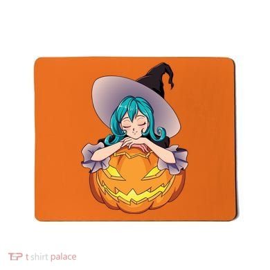 Halloween Cute Anime Witch Pumpkin Mousepad