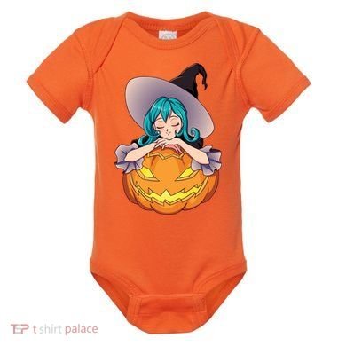 Halloween Cute Anime Witch Pumpkin Baby Bodysuit