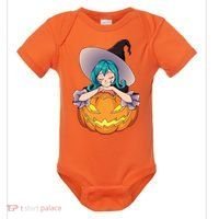 Halloween Cute Anime Witch Pumpkin Baby Bodysuit thumb 0