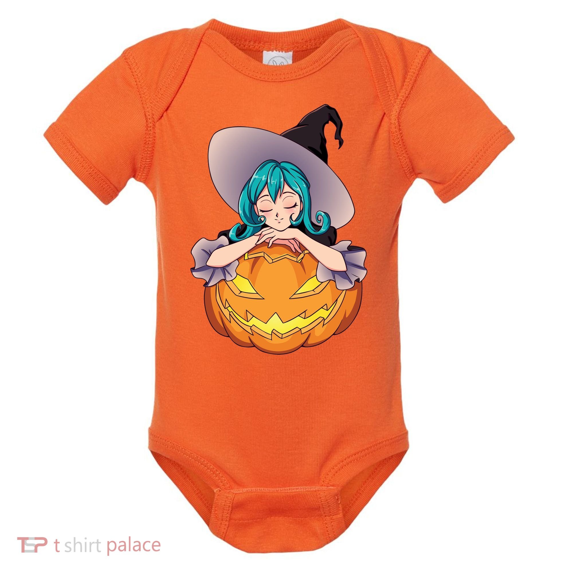 Halloween Cute Anime Witch Pumpkin Baby Bodysuit